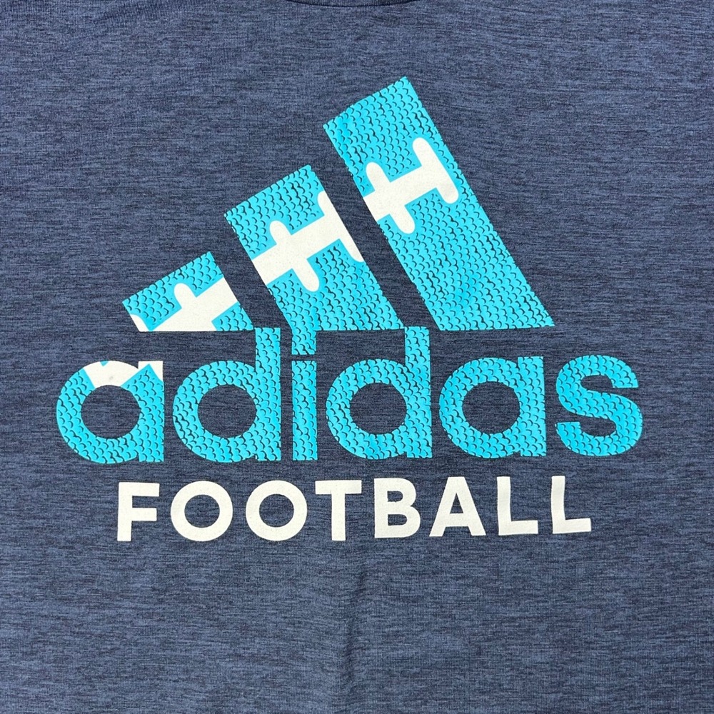 Adidas Football Climalite T-Shirt Kids Boys‎ Size M 10/12 Blue Athletic Training